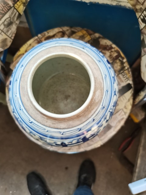 古玩陶瓷嘉道青花喜字罐拍賣,當前價格999元