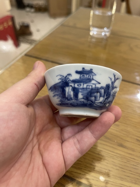 古玩陶瓷青花山水杯拍賣，當前價格8500元