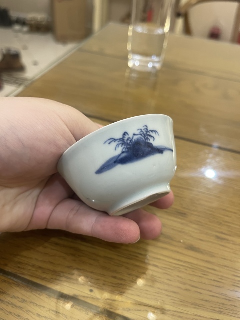 古玩陶瓷青花山水杯拍賣，當前價格8500元