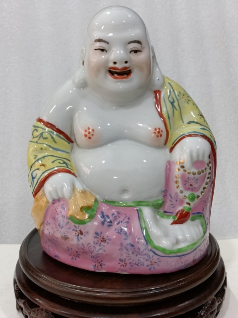 古玩陶瓷粉彩彌勒佛拍賣,當前價格888元