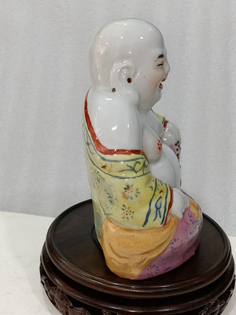 古玩陶瓷粉彩彌勒佛拍賣,當前價格888元