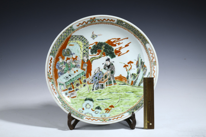 古玩陶瓷晚清民國(guó)·鐘儀楚奏五彩人物故事紋大盤(pán)拍賣(mài)，當(dāng)前價(jià)格9999元