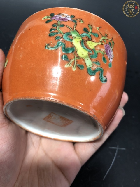 古玩陶瓷清晚 紅釉粉彩八寶紋糖罐拍賣，當前價格880元
