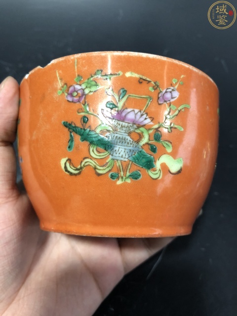 古玩陶瓷清晚 紅釉粉彩八寶紋糖罐拍賣，當前價格880元