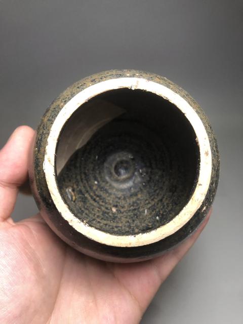 古玩陶瓷宋元,茶洋窯黑釉茶葉罐拍賣,當前價格1600元