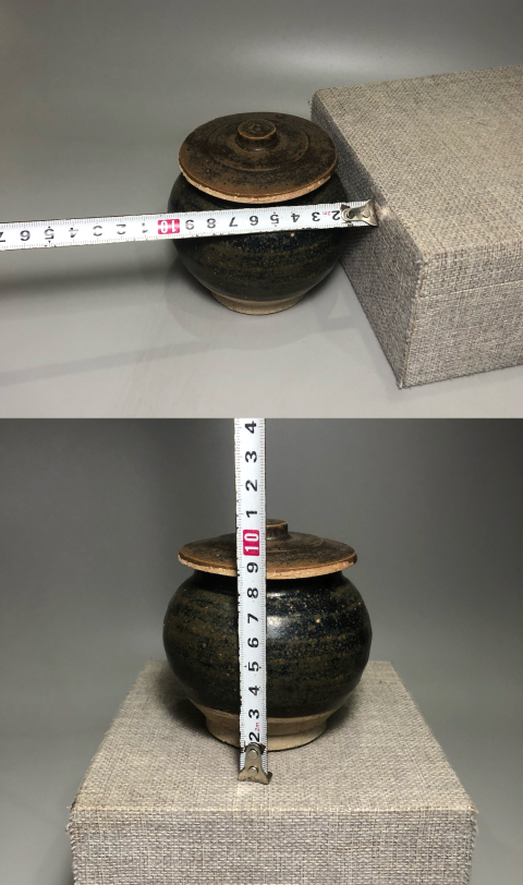 古玩陶瓷宋元,茶洋窯黑釉茶葉罐拍賣,當前價格1600元