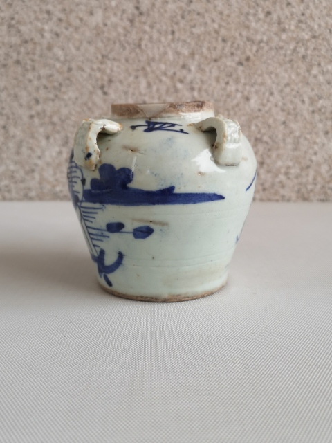 古玩陶瓷青花花卉紋四系壺拍賣，當前價格680元