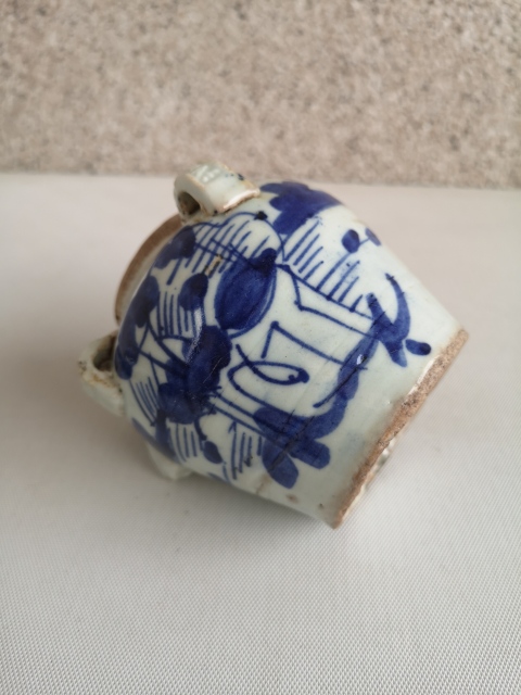 古玩陶瓷青花花卉紋四系壺拍賣，當前價格680元