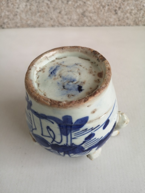 古玩陶瓷青花花卉紋四系壺拍賣，當前價格680元