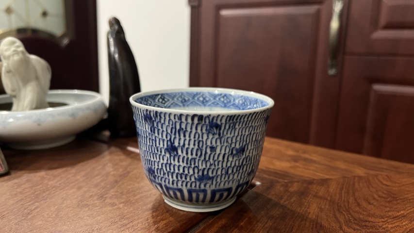 古玩陶瓷清代青花杯拍賣，當前價格399元