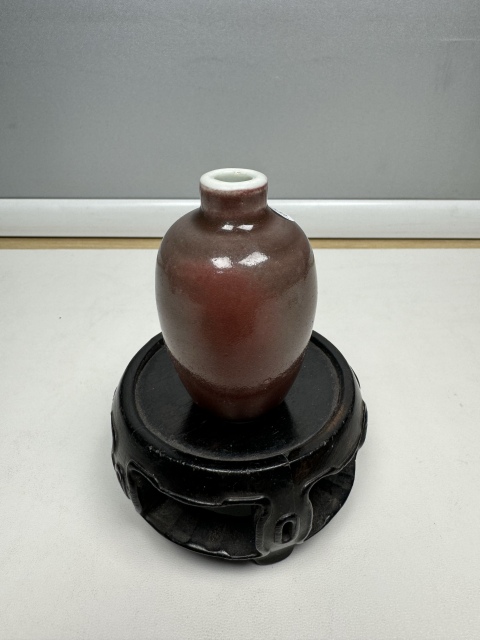 古玩陶瓷清中期·豇豆紅鼻煙壺拍賣,當前價格4800元
