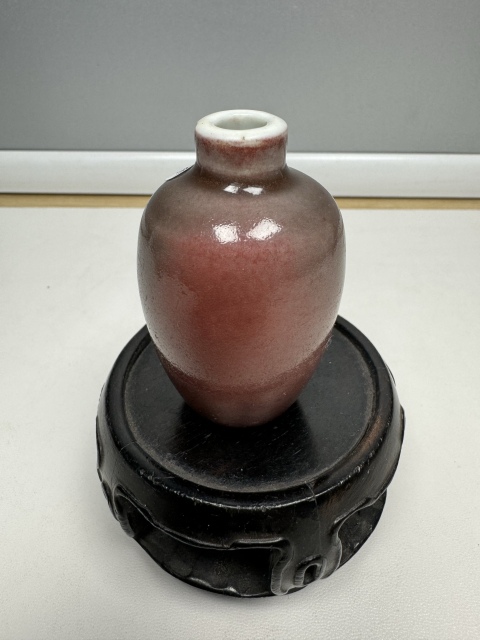 古玩陶瓷清中期·豇豆紅鼻煙壺拍賣,當前價格4800元