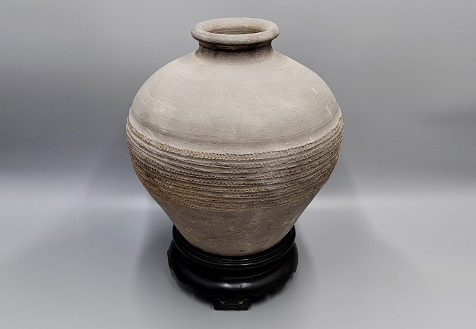 古玩陶瓷館藏級珍品戰漢繩紋大罐【器型碩大】拍賣,當前價格5980元