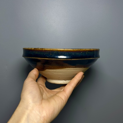 古玩陶瓷磁州窯黑釉鐵銹斑紋碗拍賣,當(dāng)前價(jià)格4600元