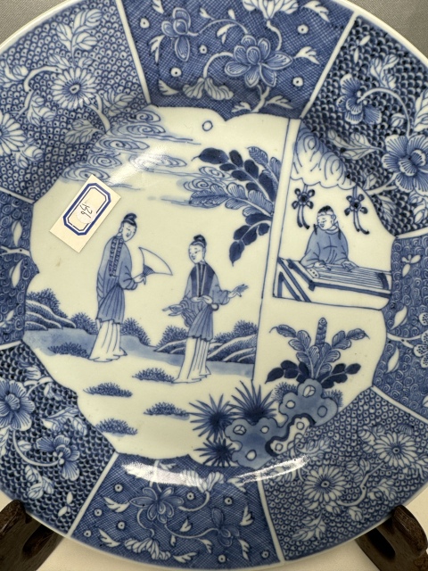 古玩陶瓷康熙·青花西廂記紋折沿盤拍賣，當(dāng)前價(jià)格6500元