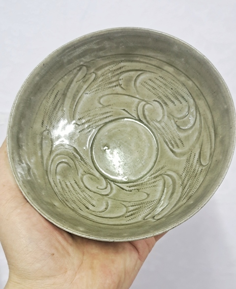 古玩陶瓷北宋同安窯珠光青瓷斗笠碗拍賣,當前價格3188元