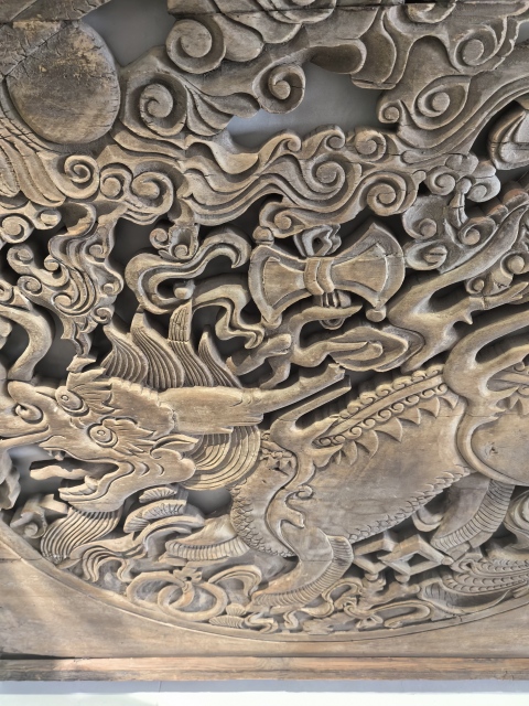 古玩雜項明末清初（麒麟望月）窗花板（1.06米）拍賣，當前價格18888元