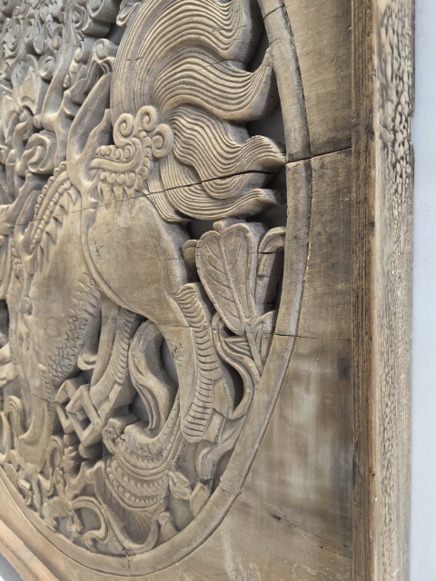 古玩雜項明末清初（麒麟望月）窗花板（1.06米）拍賣，當前價格18888元