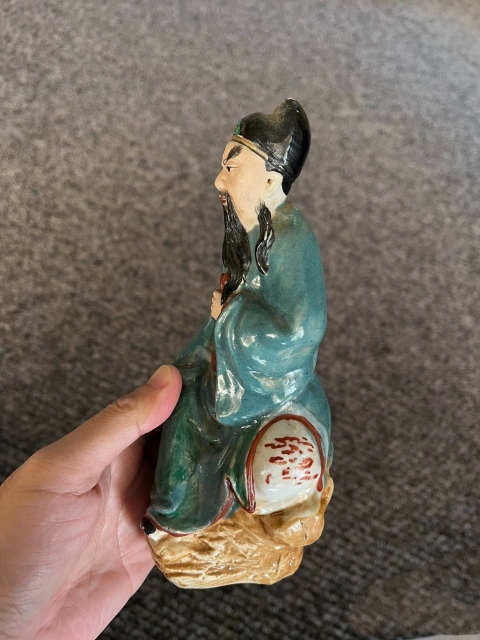 古玩陶瓷民國帶款曹國舅人物名家塑像精品拍賣，當前價格1880元