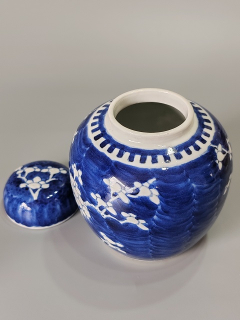 古玩陶瓷清光緒冰梅罐，全品帶蓋拍賣，當前價格1280元