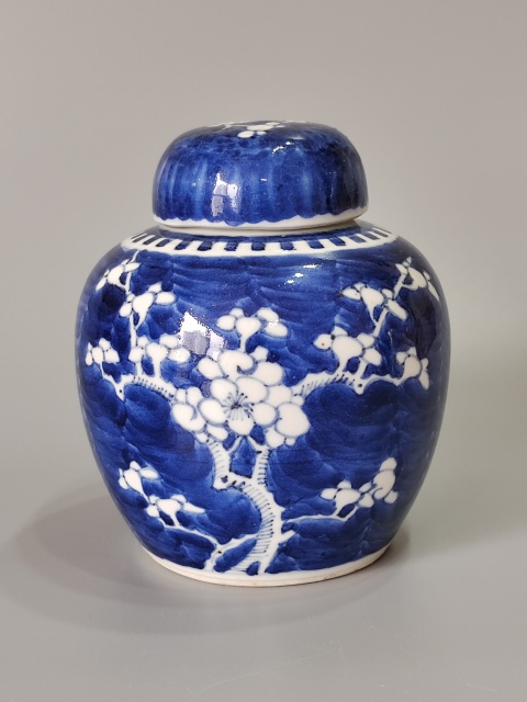 古玩陶瓷清光緒冰梅罐，全品帶蓋拍賣，當前價格1280元