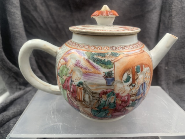 古玩陶瓷乾隆廣彩人物壺拍賣，當前價格3888元