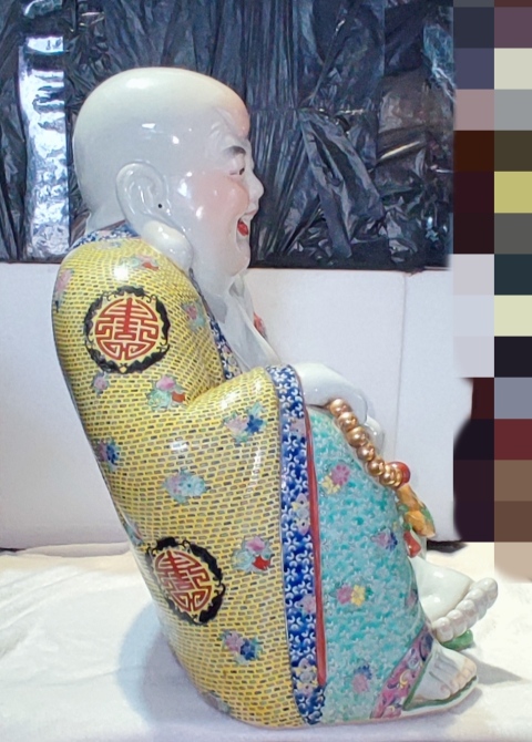 古玩陶瓷創(chuàng)匯時(shí)期福建會(huì)館粉彩彌勒佛坐像拍賣，當(dāng)前價(jià)格5678元