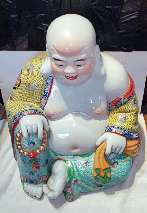 古玩陶瓷創(chuàng)匯時(shí)期福建會(huì)館粉彩彌勒佛坐像拍賣，當(dāng)前價(jià)格5678元