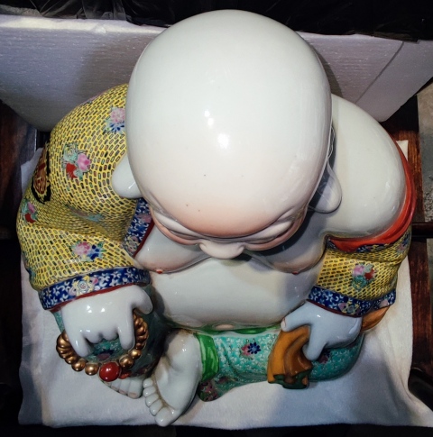 古玩陶瓷創(chuàng)匯時(shí)期福建會(huì)館粉彩彌勒佛坐像拍賣，當(dāng)前價(jià)格5678元