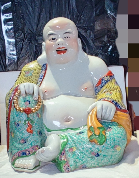 古玩陶瓷創(chuàng)匯時(shí)期福建會(huì)館粉彩彌勒佛坐像拍賣，當(dāng)前價(jià)格5678元