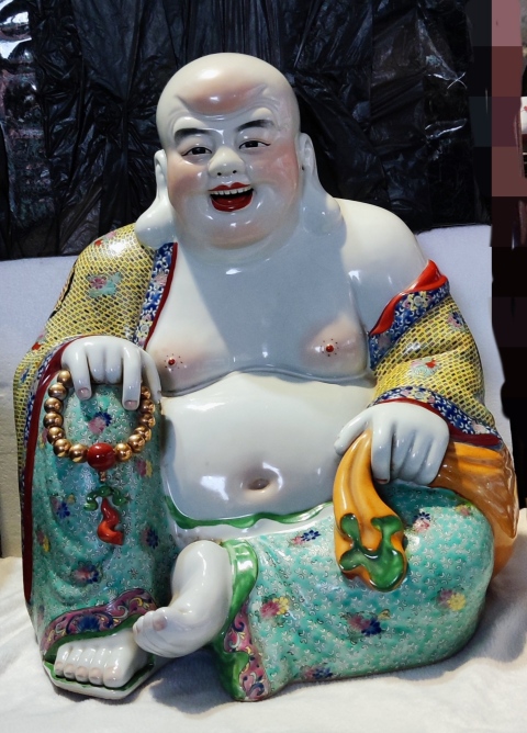 古玩陶瓷創(chuàng)匯時(shí)期福建會(huì)館粉彩彌勒佛坐像拍賣，當(dāng)前價(jià)格5678元