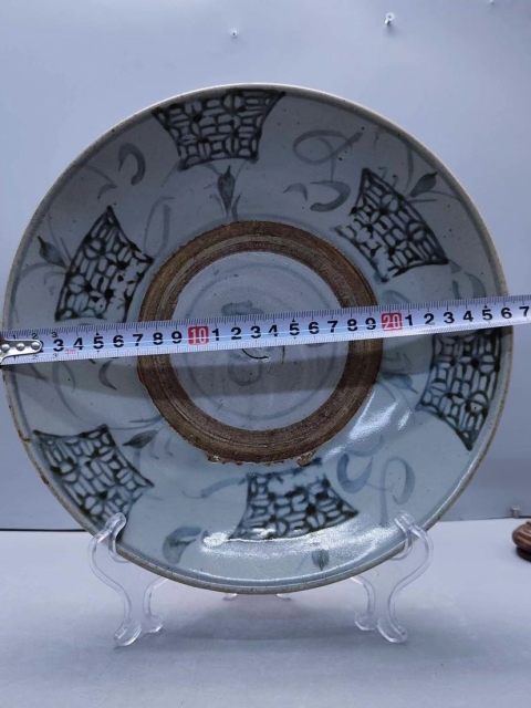 古玩陶瓷清代早期超大號青花福字盤拍賣，當前價格1928元