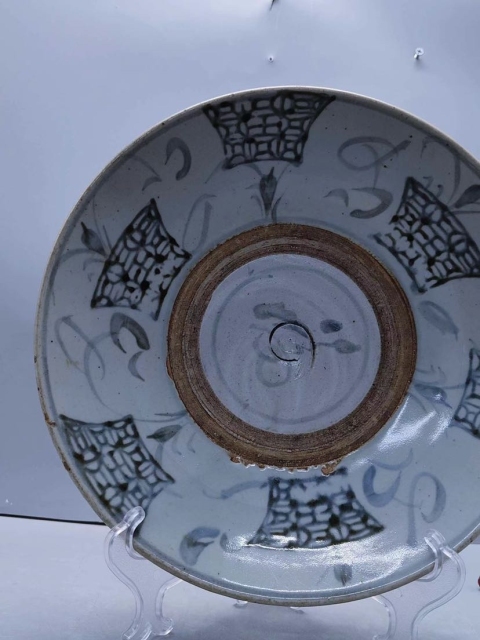 古玩陶瓷清代早期超大號青花福字盤拍賣，當前價格1928元