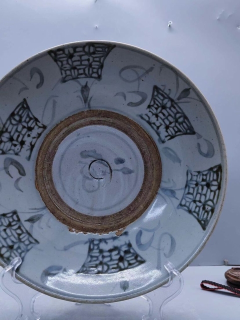 古玩陶瓷清代早期超大號青花福字盤拍賣，當前價格1928元