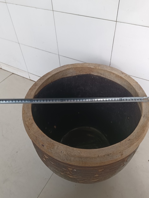 古玩陶瓷醬釉剔花缸拍賣,當前價格6000元