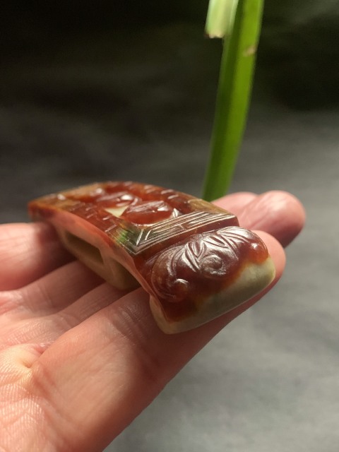 古玩玉器清代官造天然翡翠雕“劍璏”拍賣,當前價格33000元