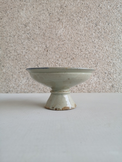 古玩陶瓷青花彩繪花卉紋高足盤拍賣，當前價格298元