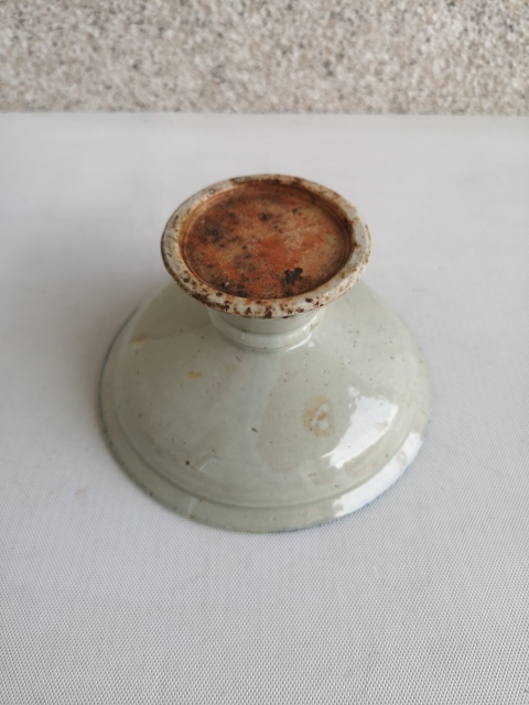 古玩陶瓷青花彩繪花卉紋高足盤拍賣，當前價格298元