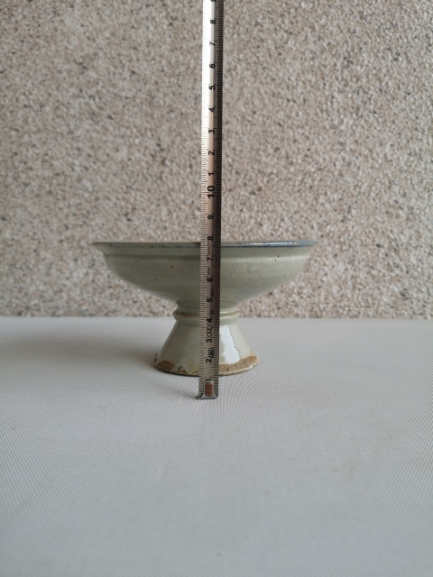 古玩陶瓷青花彩繪花卉紋高足盤拍賣，當前價格298元