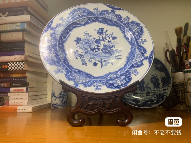 古玩陶瓷清代雍正至乾隆青花盤拍賣,當前價格1888元