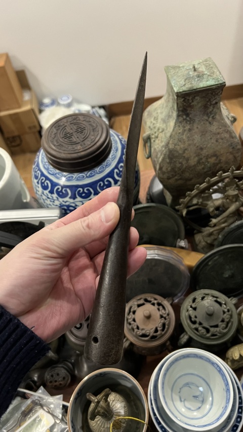 古玩雜項清代槍頭拍賣,當前價格355元
