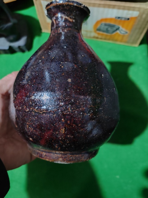 古玩陶瓷褐釉玉壺春瓶拍賣,當(dāng)前價(jià)格399元
