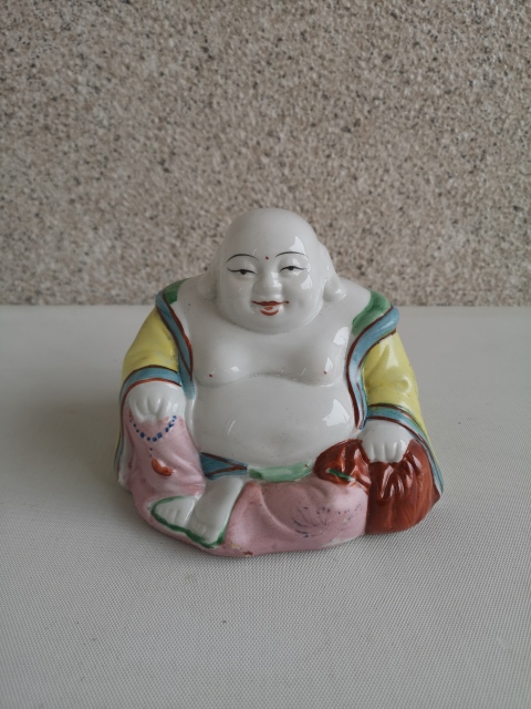 古玩陶瓷粉彩彌勒佛坐像拍賣，當前價格450元