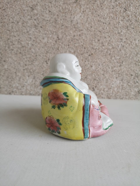 古玩陶瓷粉彩彌勒佛坐像拍賣，當前價格450元
