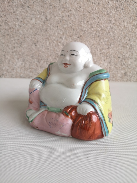 古玩陶瓷粉彩彌勒佛坐像拍賣，當前價格450元