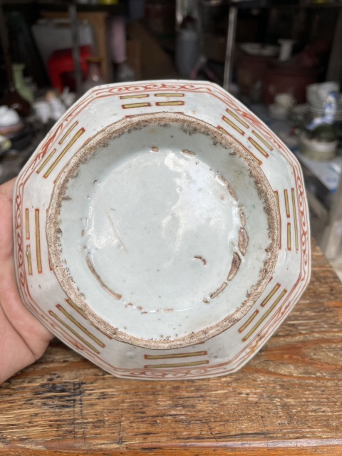 古玩陶瓷粉彩八卦紋供碗拍賣,當前價格260元