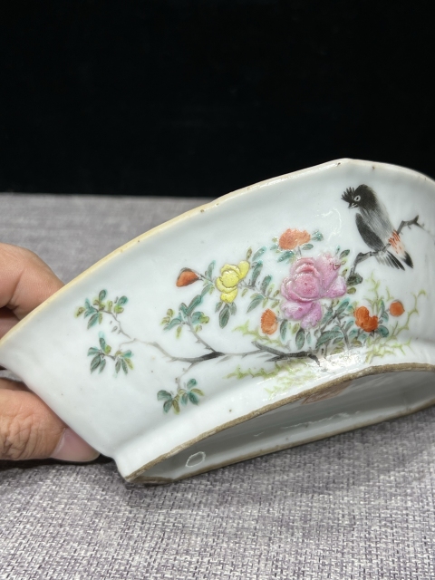 古玩陶瓷粉彩花鳥詩文攢盤拍賣，當前價格1200元