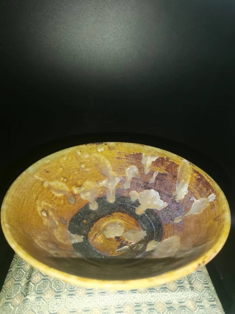 古玩陶瓷吉州窯黃釉窯變斑紋茶盞拍賣，當前價格9986元