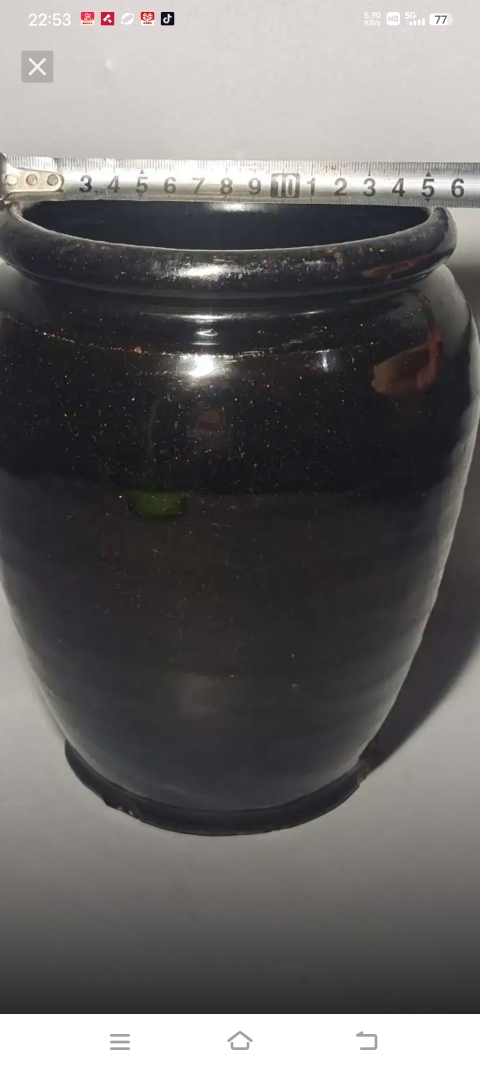 古玩陶瓷磁州窯黑釉唇口罐拍賣，當前價格1298元