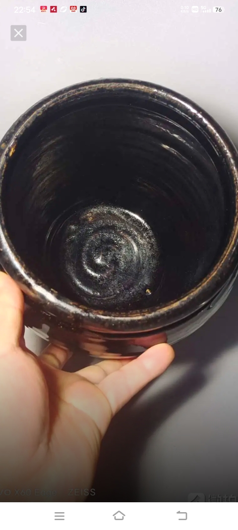 古玩陶瓷磁州窯黑釉唇口罐拍賣，當前價格1298元